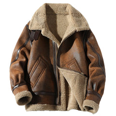 Vintage Men's B3 Bomber Genuine Sheepskin Shearling Leather Jacket