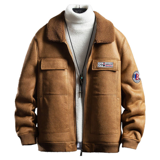 Men’s Vintage Distressed Brown Bomber Aviator Genuine Sheepskin Sherpa Shearling Faux Fur Lined Air Force G1 Military Winter Warm Casual Classic Leather