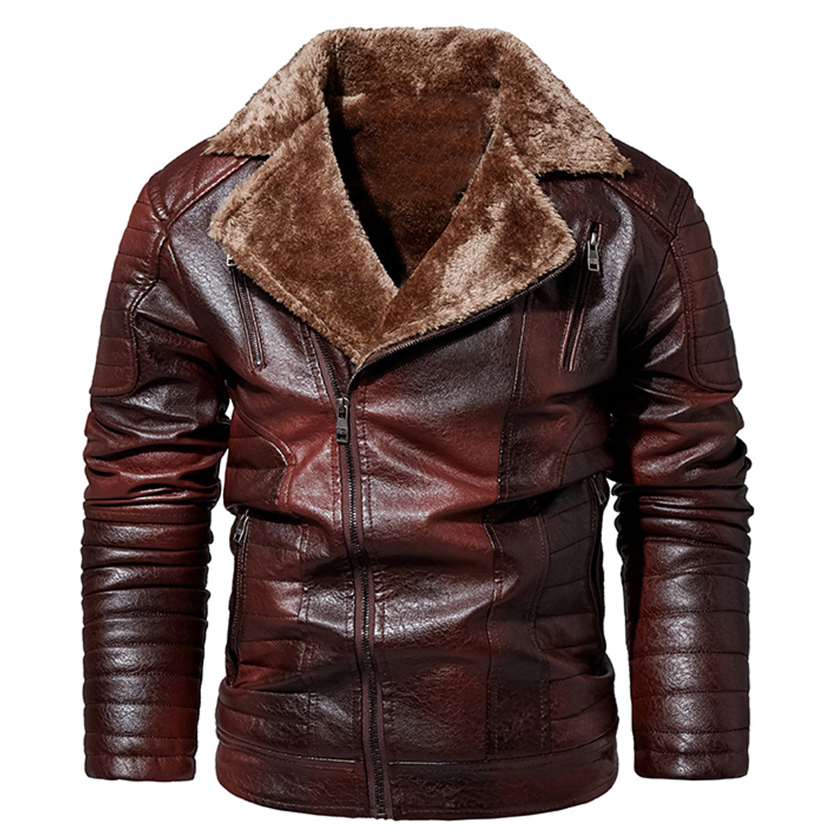 distressed leather jacket brown