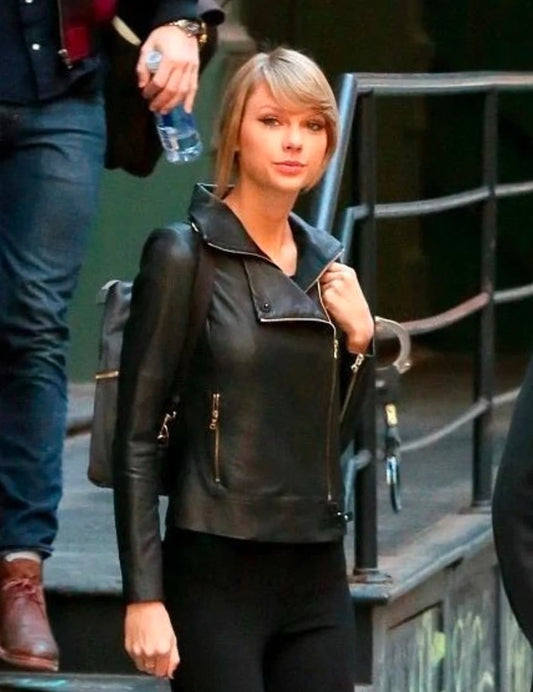 taylor swift black leather jacket