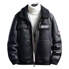 Men’s Vintage Distressed Black Bomber Aviator Genuine Sheepskin Sherpa Shearling Faux Fur Lined Air Force G1 Military Winter Warm Casual Classic Leather