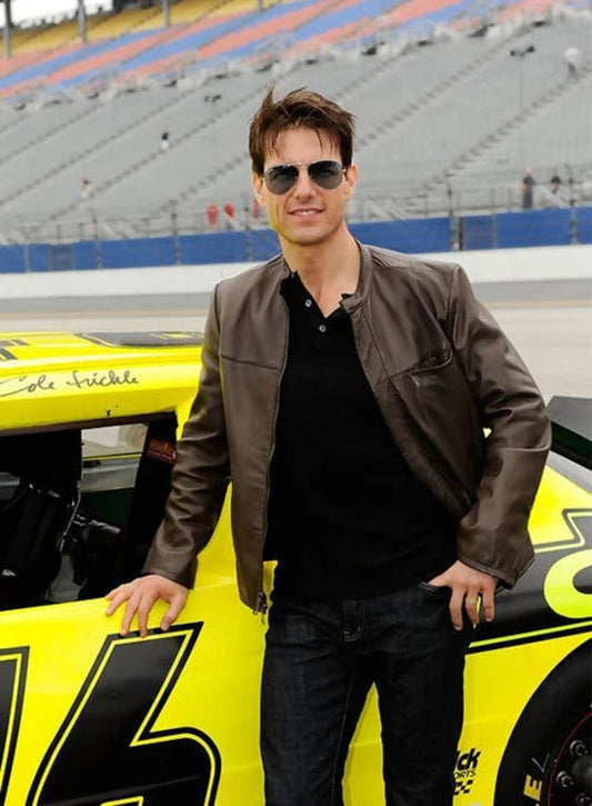 TOM CRUISE leather jacket brown leather jacket for men