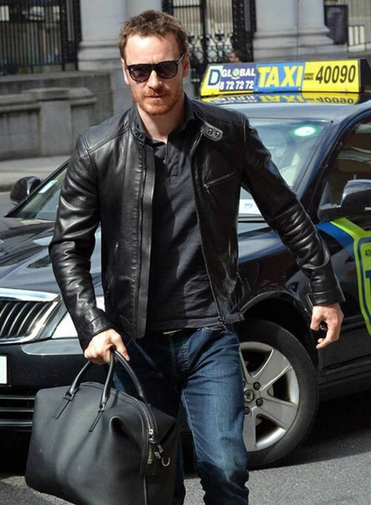 Black Michael Fassbender Leather Jacket