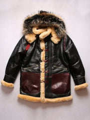 Winter High Quality Thickened B7 Bomber Sheepskin Leather Jacket