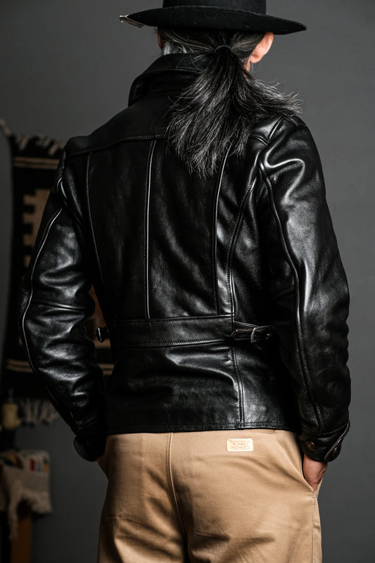 Men's Japanese Classic Vintage Style Motorcycle Leather Jacket