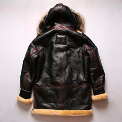 Winter High Quality Thickened B7 Bomber Sheepskin Leather Jacket