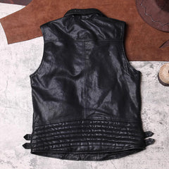 Men's Stylish Punk Vintage Sheep Leather Vest