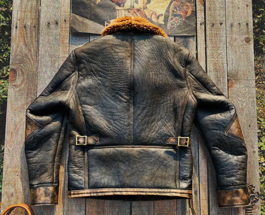 Men's Vintage Rider Genuine Leather Bomber Jacket