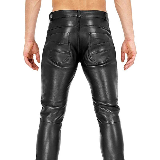 Men's Genuine Leather Pants: Versatile Motorcycle and Casual Wear Trousers