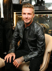 David Beckham Black Stylish Leather Jacket | Men Celebrity Jacket | Celebrity Leather Jacket