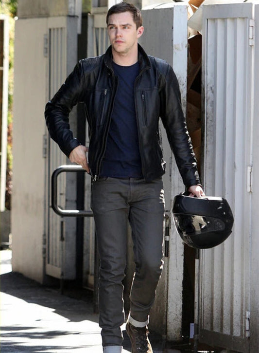 NICHOLAS HOULT Leather Jacket | men celebrity leather jacket by the jacket seller