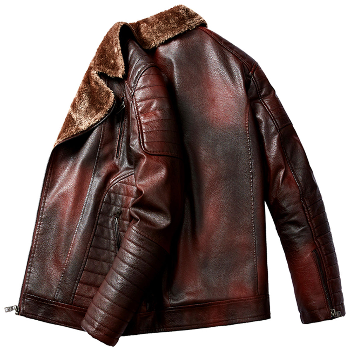 distressed leather jacket brown