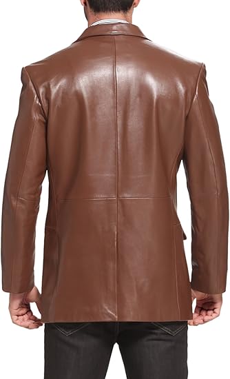 Men's Richard Classic Lambskin Leather Blazer Coat Jacket