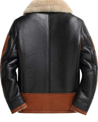 Classic B3 Bomber Jacket: Genuine Sheepskin Leather Aviator Style for Men