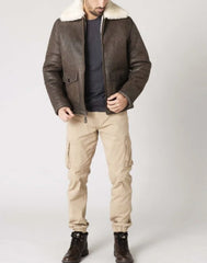 Men's Pure Leather Shearling Jacket