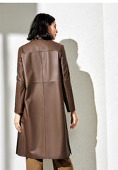 Women's Genuine Leather Trench Coat