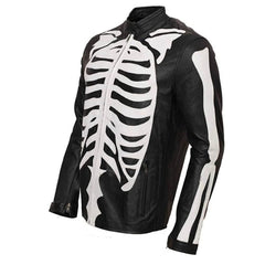 Skeleton Bones Rider Biker Cosplay Jacket for Halloween"