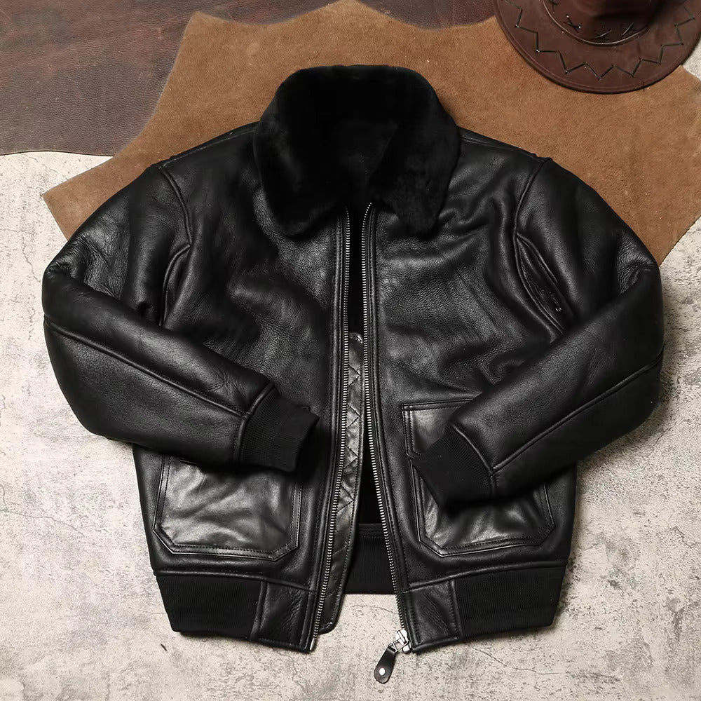 "Men's Aviator Air Force Leather Jacket"