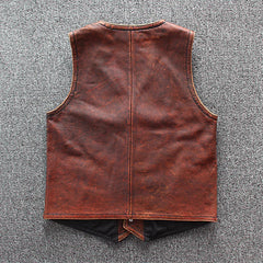 Genuine Leather Professional Motorcycle Vest: Cowhide Biker Vest