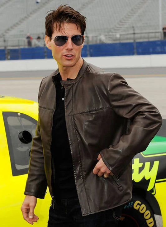 TOM CRUISE leather jacket brown leather jacket for men