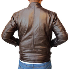 Men's Handmade Slim Fit Lambskin Leather Jacket: Best Motorcycle Biker Cafe Racing Jacket