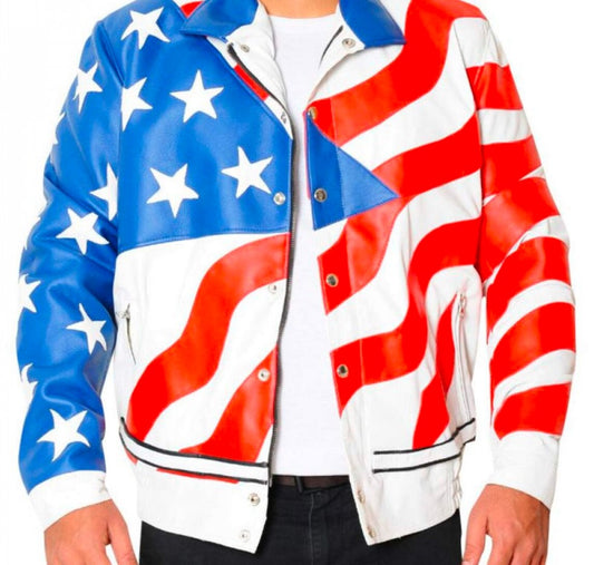 American Flag Leather Jacket