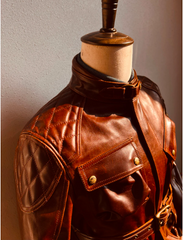 Premium Italian Cowhide: Long M65 Safari Jacket in Genuine Army Leather