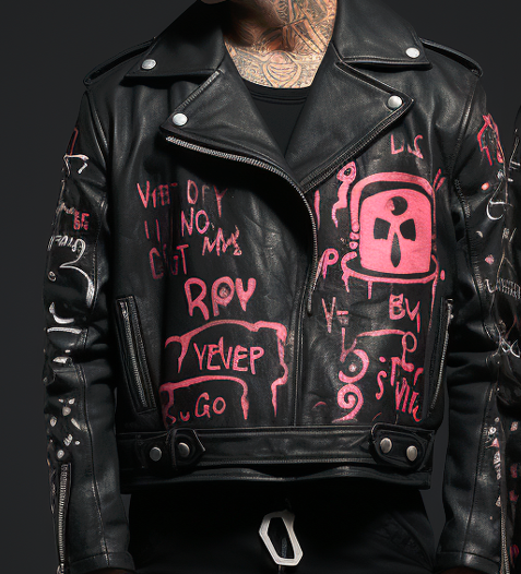 Lil Peep Crybaby Black leather jacket