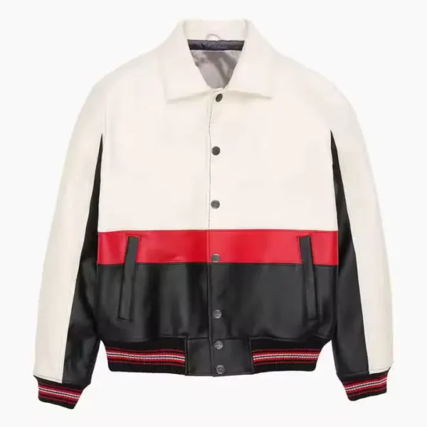 Men's Motorcycle Leather Bomber Jacket - Real Leather
