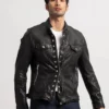 Men's Genuine Sheepskin Leather Multi-Pocket Moto Biker Jacket