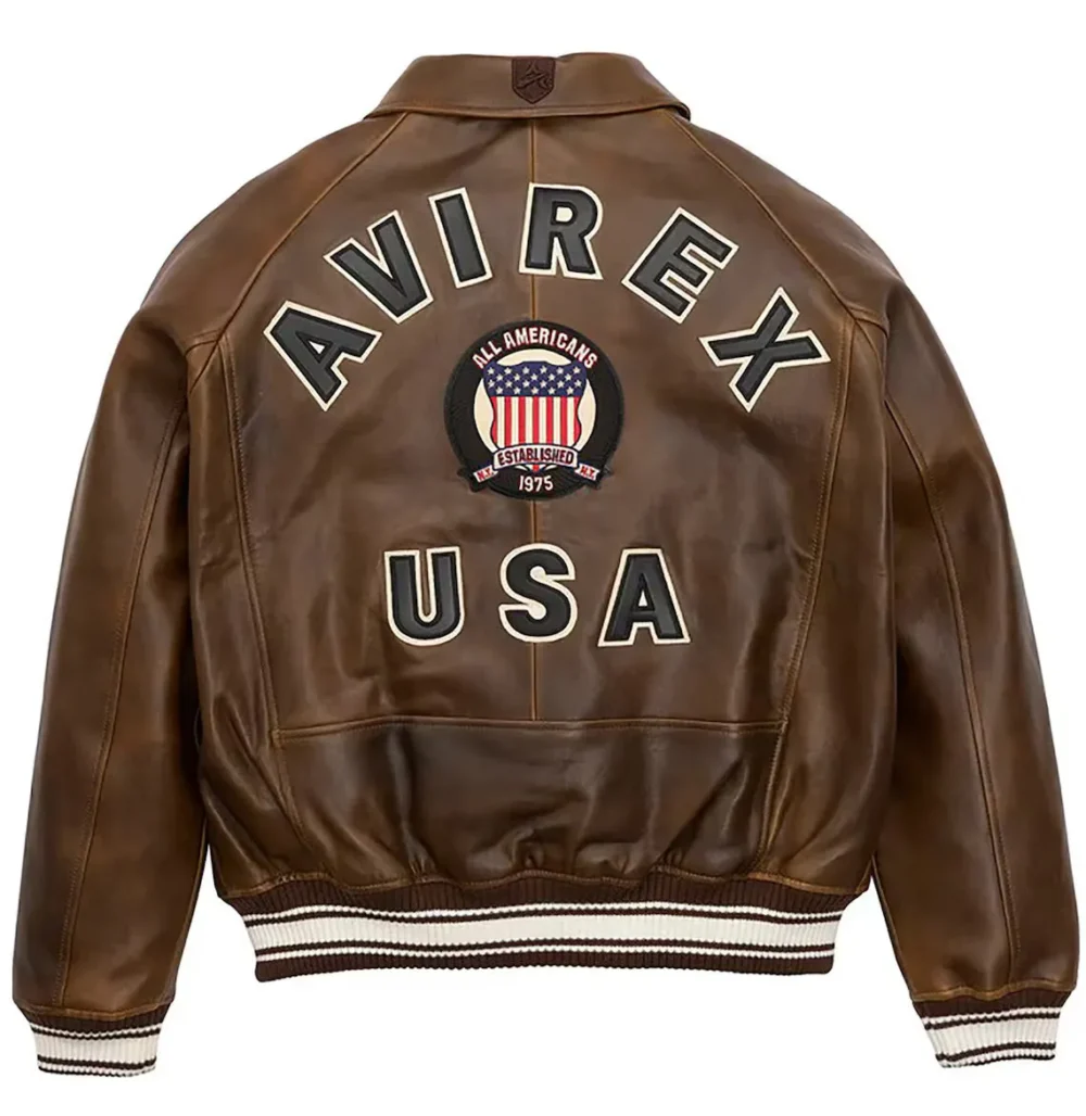 Handmade Vintage Brown Leather Military Bomber Jacket - Limited Edition - Image 5