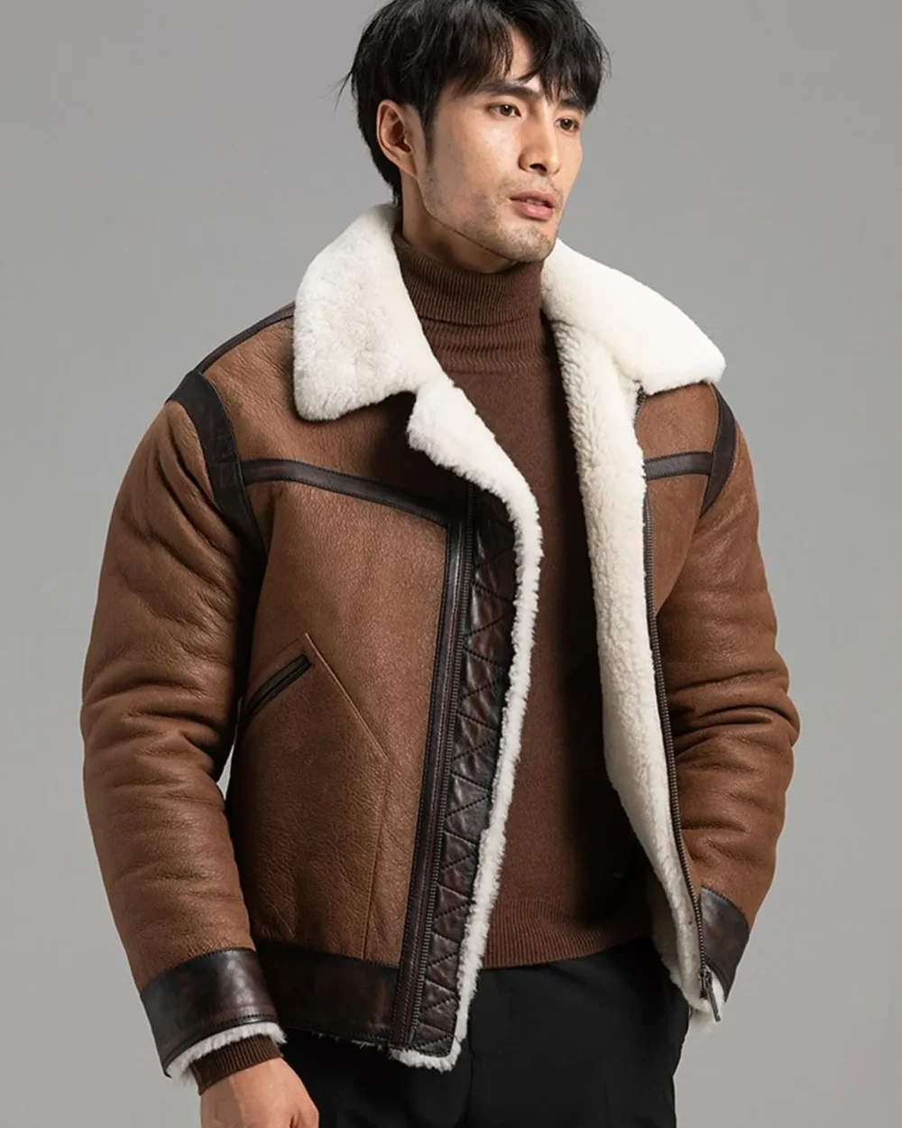 B3 Menâ€™s Shearlings Leather Jacket - Image 4