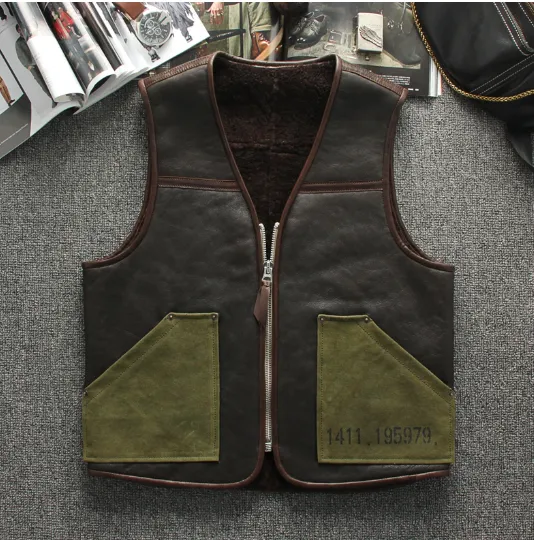 Men's Motorcycle Biker Club Cowhide Leather Vest