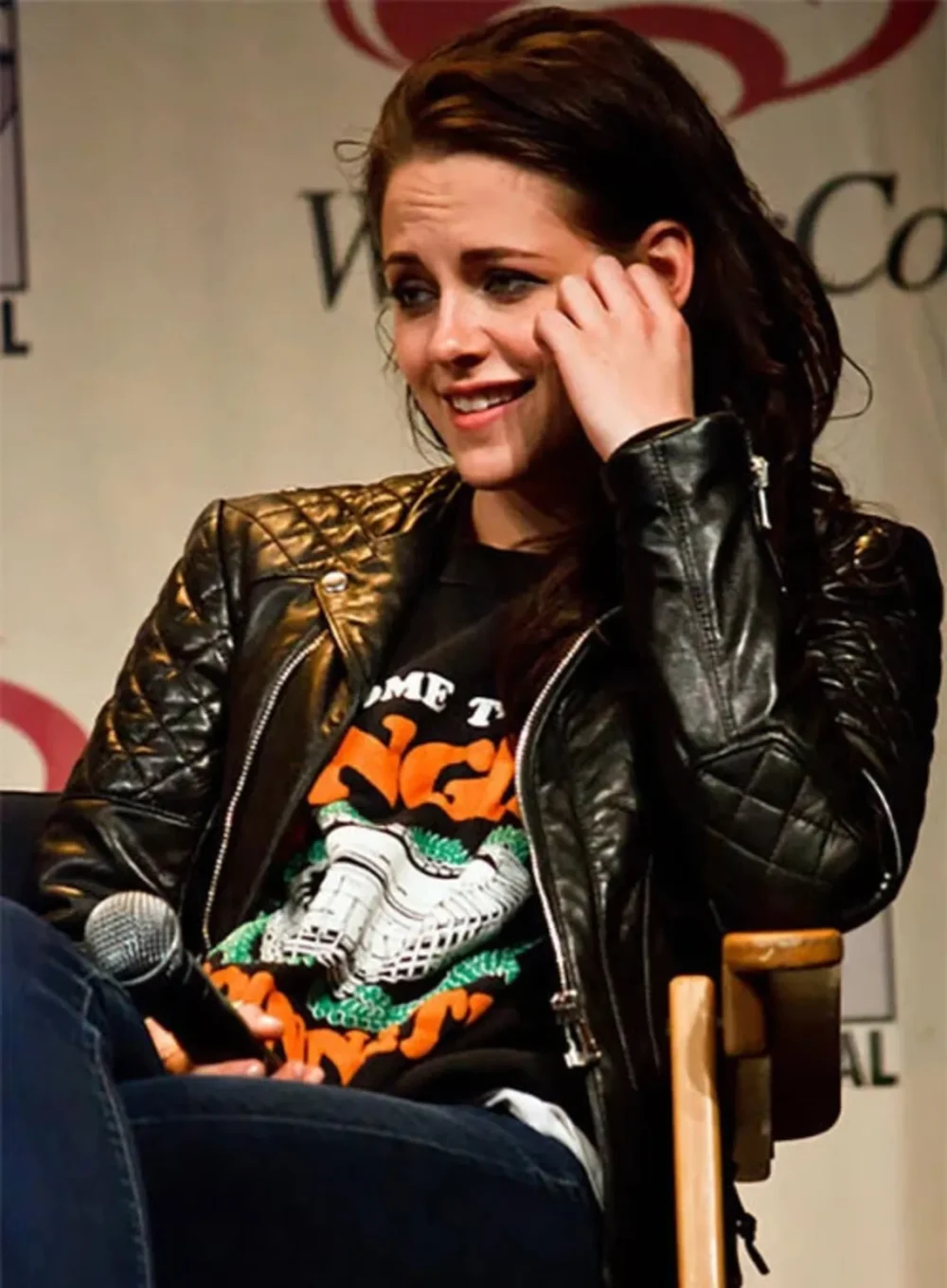 KRISTEN STEWART LEATHER jacket | women celebrity jacket - Image 3