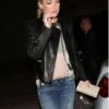 Kate Hudson Black Biker Leather Jacket