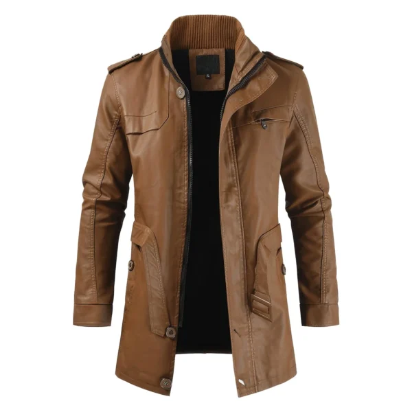 Menâ€™s Tan Brown Genuine Sheepskin Autumn Warm Winter Motorcycle CafÃ© Racer Casual England Style Vintage Leather Jacket