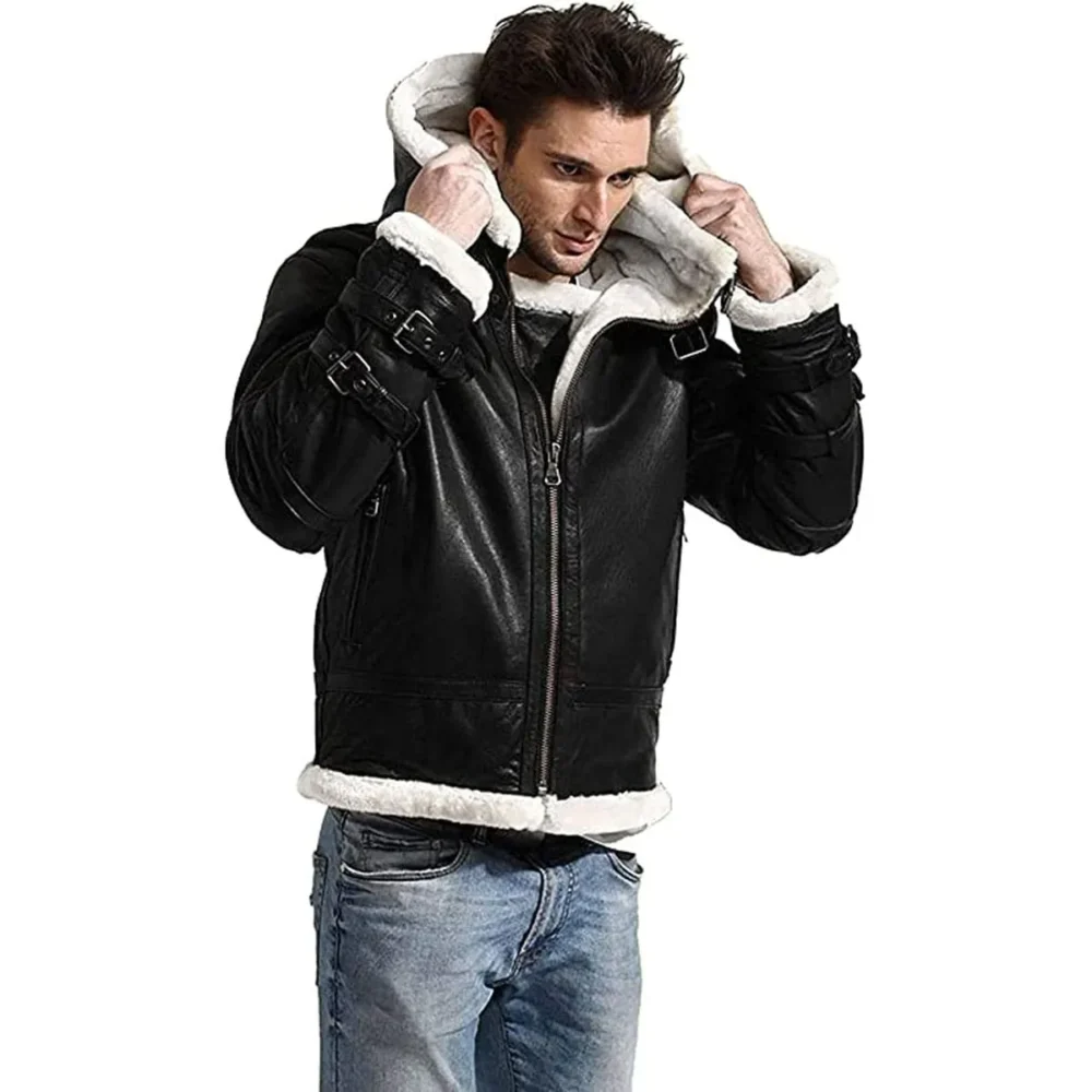 Menâ€™s Brown Genuine Sheepskin Stand Collar Tan Strips Zip-Up Retro Casual Slim Fit High Street Smooth CafÃ© Racer Leather Jacket - Image 2