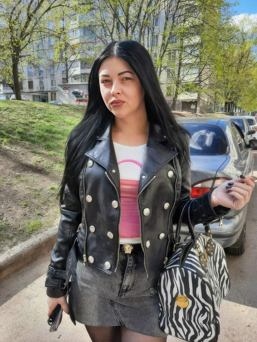 Womenâ€™s Black Genuine Sheepskin Asymmetric Crossover Fashion Casual Classic Lightweight Rider Leather Jacket