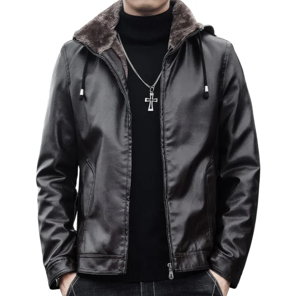 Menâ€™s Black Biker Genuine Sheepskin Stitched Lining Turn-Down Collar Casual Classic CafÃ© Racer Fashionable Sporty Scooter Retro Rider Slim Fit Leather Jacket