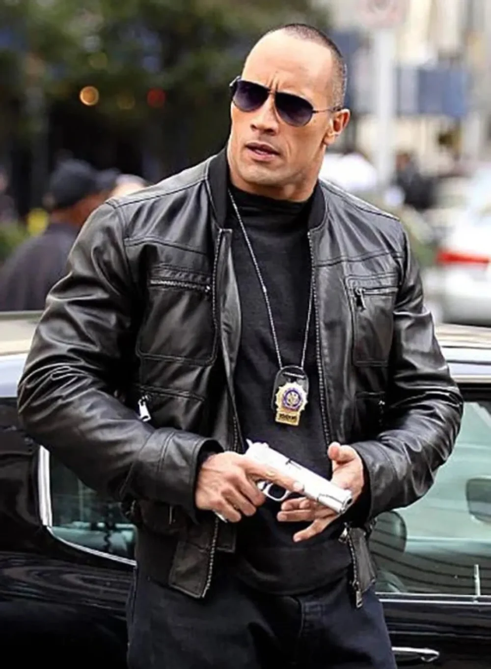 DWAYNE JOHNSON the other guys leather jacket | men celebrity leather jacket