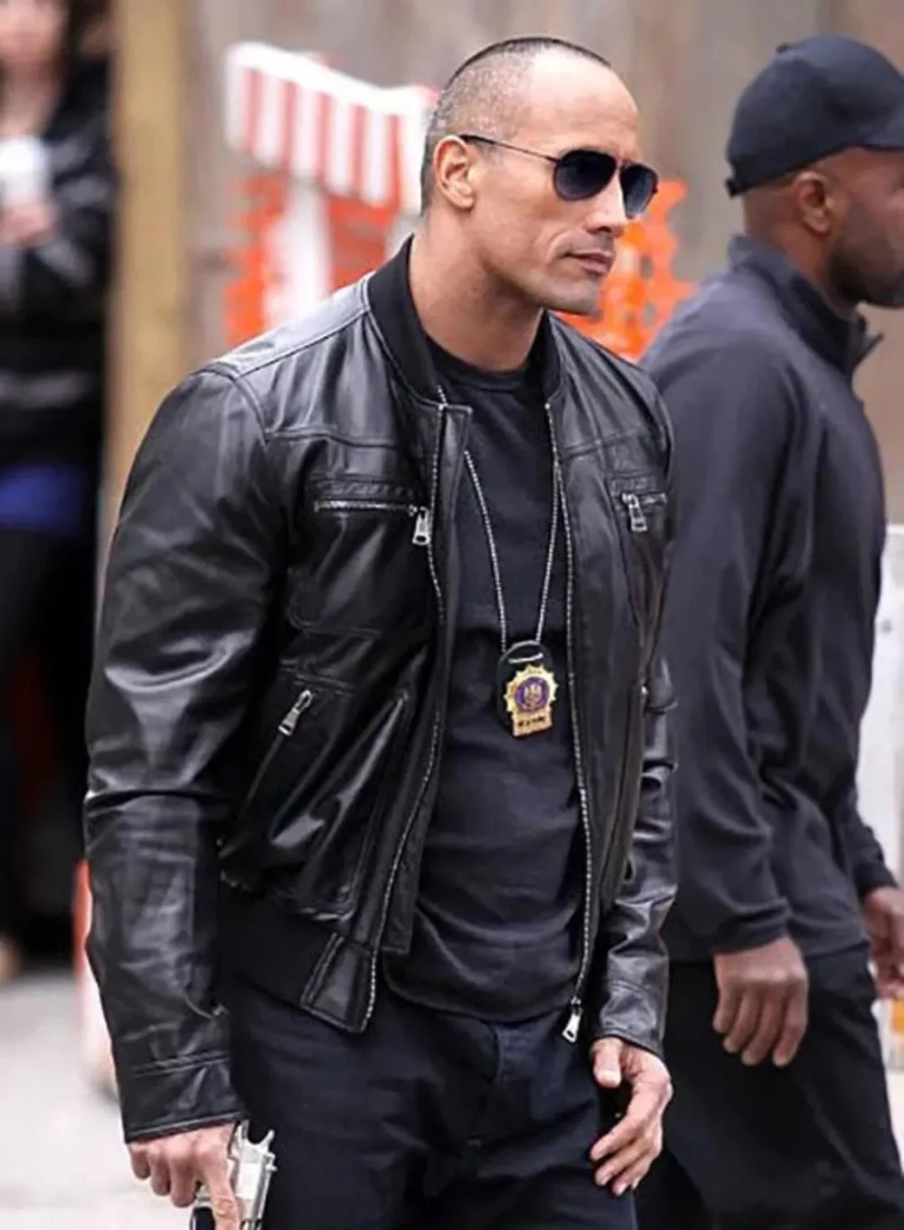 DWAYNE JOHNSON the other guys leather jacket | men celebrity leather jacket - Image 2