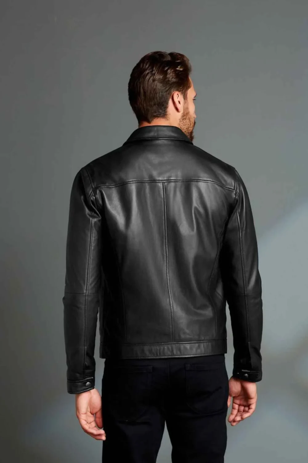 Men's Casual Sleeveless Stand Collar Genuine Leather Waistcoat - Image 5