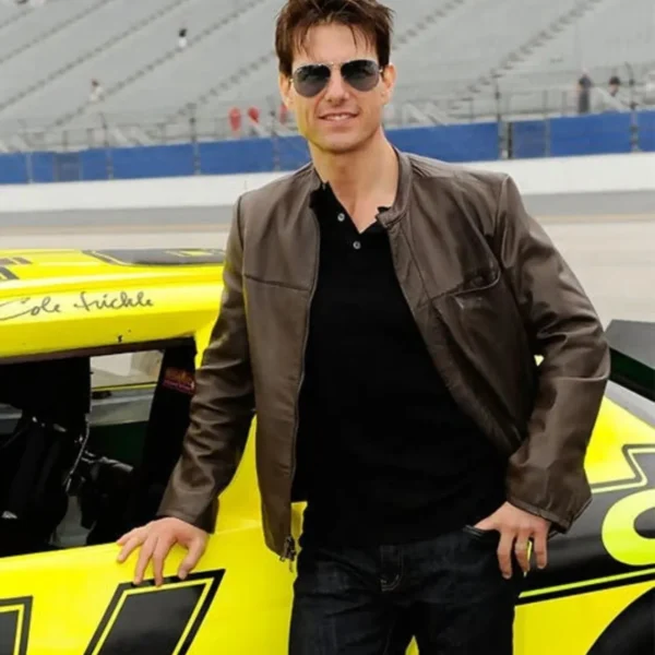 TOM CRUISE leather jacket brown leather jacket for men