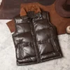 Men's Genuine Sheepskin Leather Winter Vest Jacket