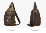 Men’s Handmade Genuine Leather Crossbody Sling Chest Bag - Image 4