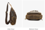 Men’s Handmade Genuine Leather Crossbody Sling Chest Bag - Image 3
