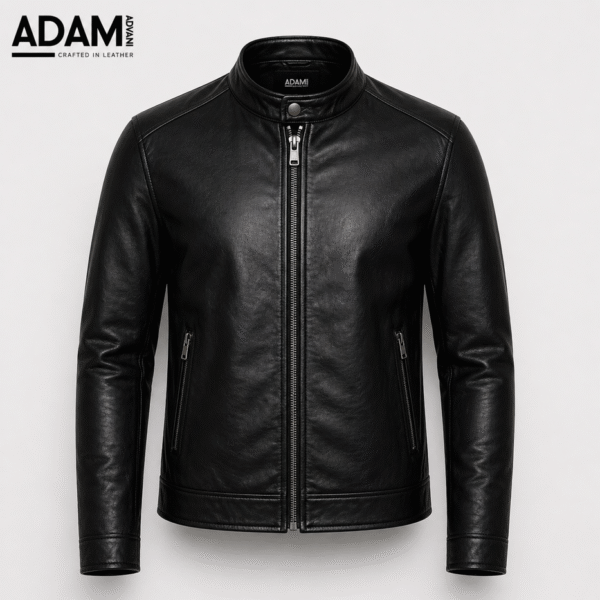 Men’s Black Leather Racer Jacket