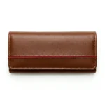 Women’s Brown Leather Wallet – Red Stripe Edition
