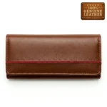 Women’s Brown Leather Wallet – Red Stripe Edition