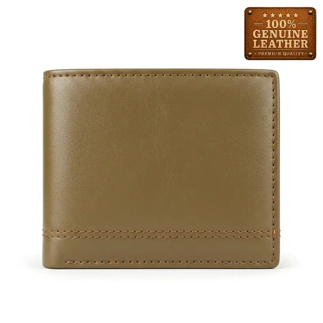 1 Classic Tan Leather Wallet - Image 1